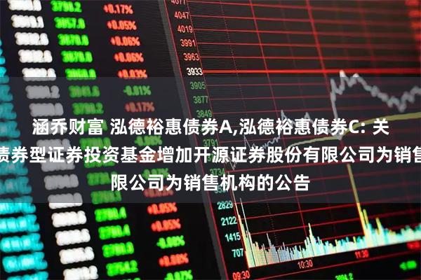 涵乔财富 泓德裕惠债券A,泓德裕惠债券C: 关于泓德裕惠债券型证券投资基金增加开源证券股份有限公司为销售机构的公告