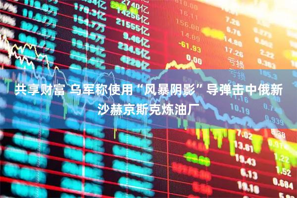 共享财富 乌军称使用“风暴阴影”导弹击中俄新沙赫京斯克炼油厂
