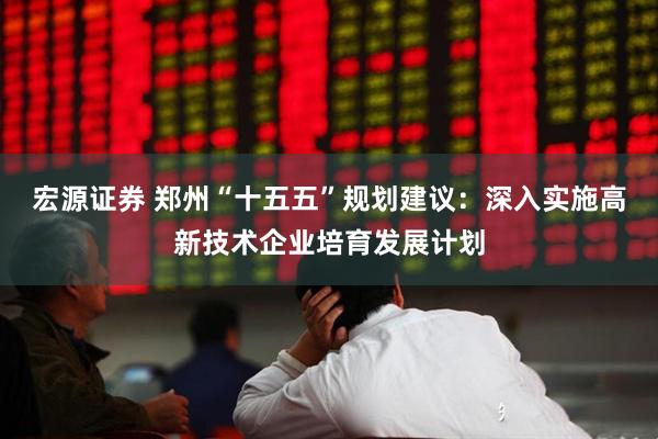 宏源证券 郑州“十五五”规划建议：深入实施高新技术企业培育发展计划